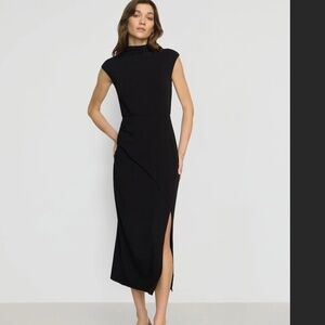 Modern Citizen Black Yimei Mock-Neck Side-Slit Dress Size 1X
